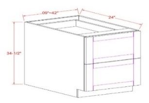 BASE CABINET – 2 LARGE DRAWERS