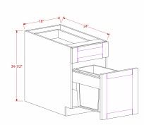 BASE CABINET – 1 DRAWER, 1 DOOR, 1 LARGE BIN CUT - OUTS