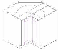 BASE CABINET – 2 DOORS, 2 WOODEN TURNTABLE