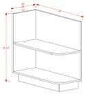 BASE CABINET – 1 MOVABLE LAMINATE, MATCHING COLOR INTERIOR