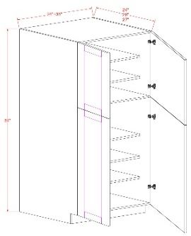 TALL CABINET – 4 DOORS, 5 ADJUSTABLE SHELVES