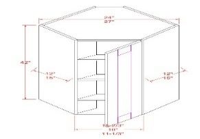 WALL CABINET – 1 DOOR, 3 ADJUSTABLE SHELVES