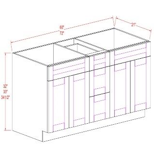 BATHROOM CABINET – 2 DUMMY DRAWERS, 3 DRAWERS, 4 DOORS