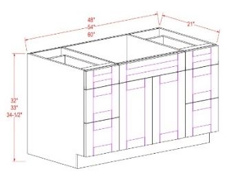 BATHROOM CABINET – 1 DUMMY DRAWERS, 6 DRAWERS, 2 DOORS