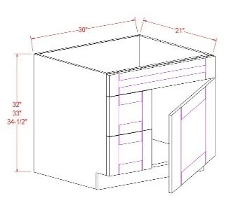 BATHROOM CABINET – 1 DUMMY DRAWER, 2 LARGE DRAWERS, 1 DOOR