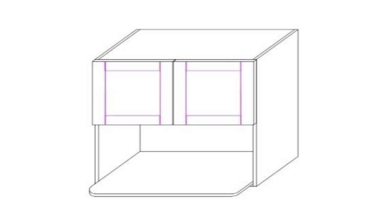 POC-WM2436 COFFEE WALL MICROWARE CAB 24"X36"