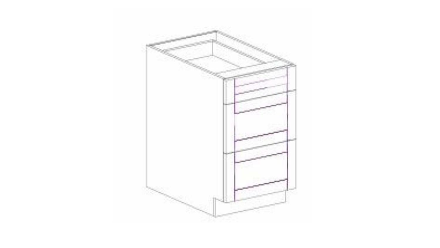 PAW-DB18-3 ANTIQUE WHITE 18" DRAWER BASE CABINET WI