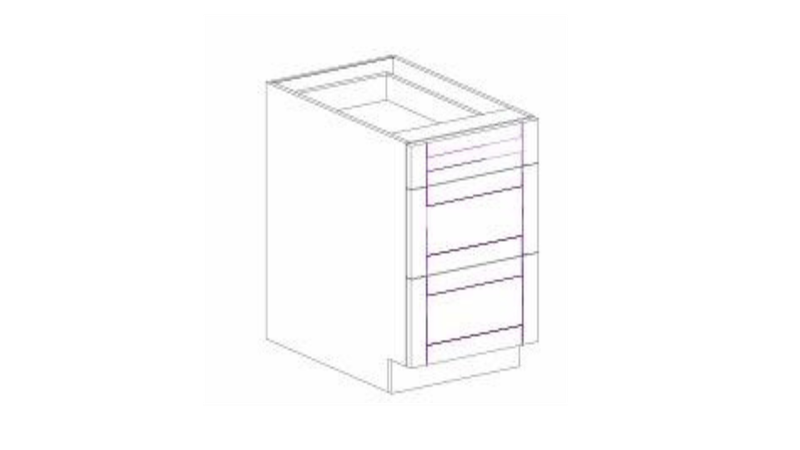 PAW-DB12-3 ANTIQUE WHITE 12" DRAWER BASE CABINET WI