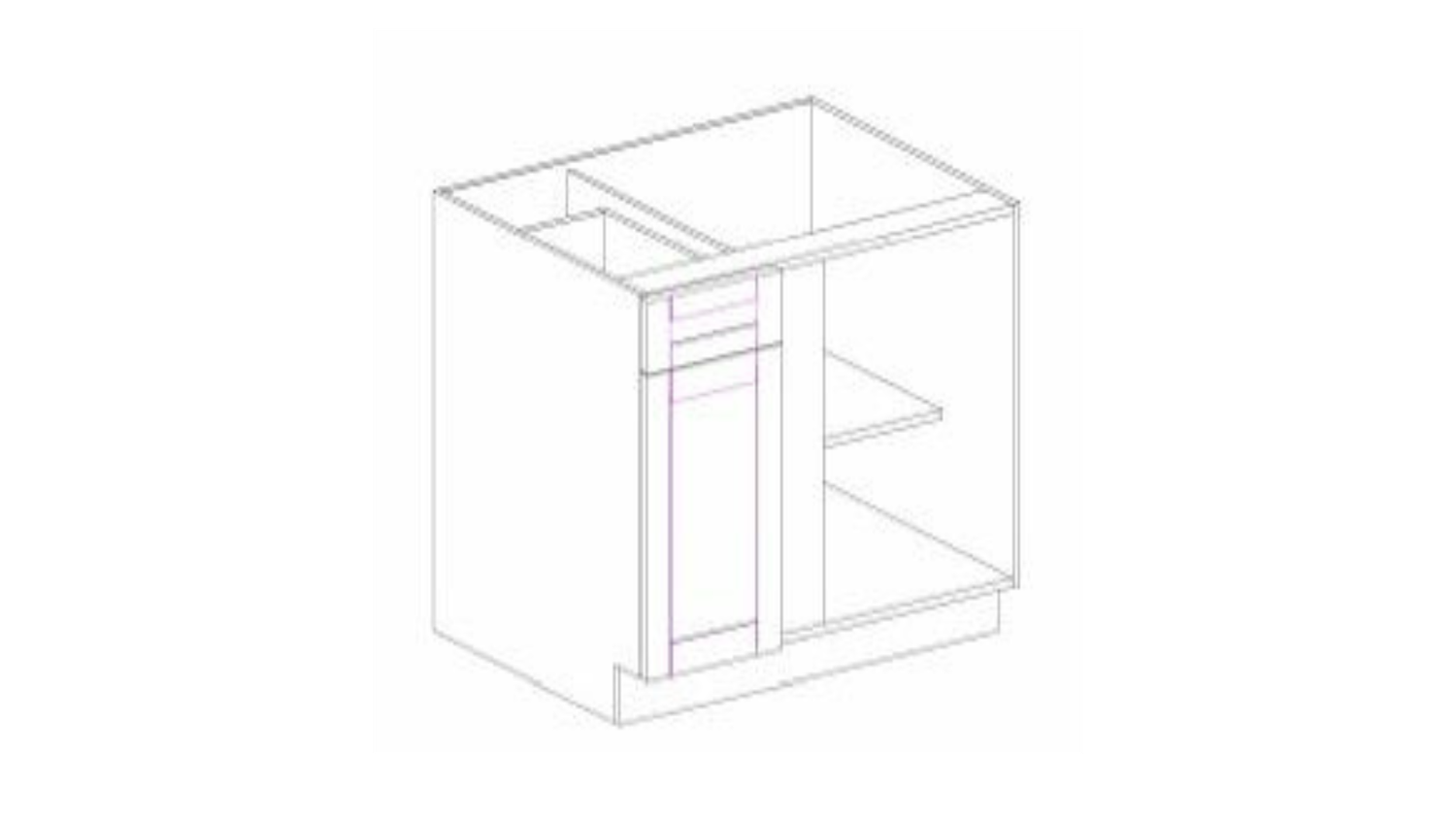PAW-BBC39 ANTIQUE WHITE BASE BLIND CORNER CABINET