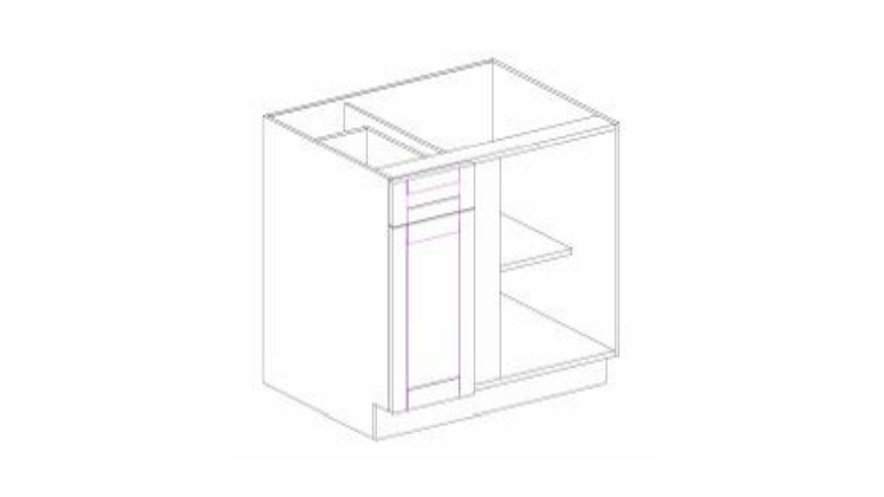 PAW-BBC45 ANTIQUE WHITE BASE BLIND CORNER CABINET