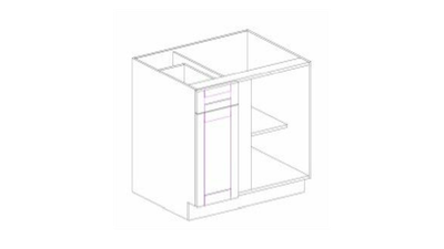 PAW-BBC45 ANTIQUE WHITE BASE BLIND CORNER CABINET