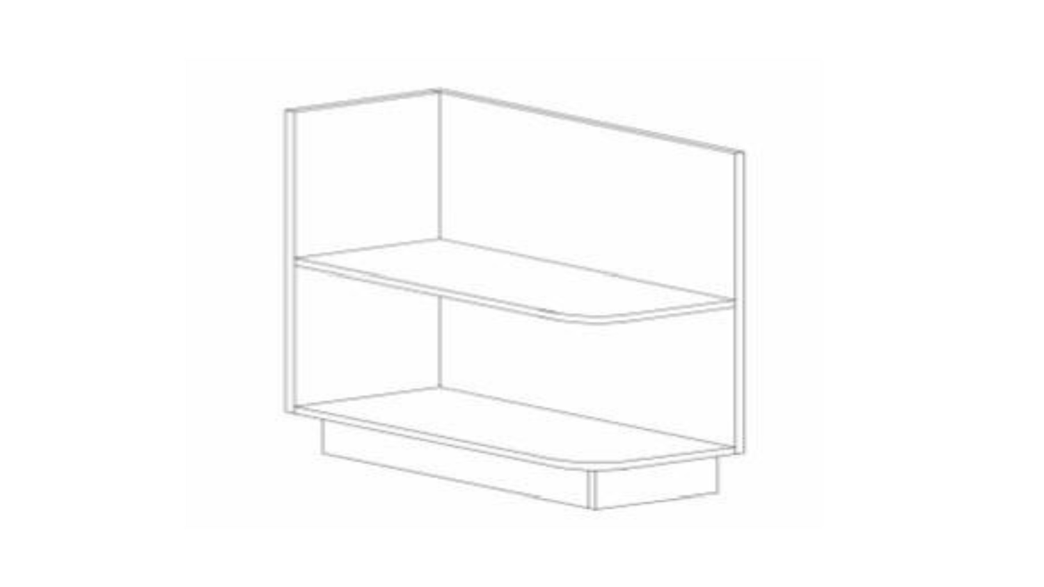 PAW-BOES12L ANTIQUE WHITE BASE OPEN END SHELF 12"