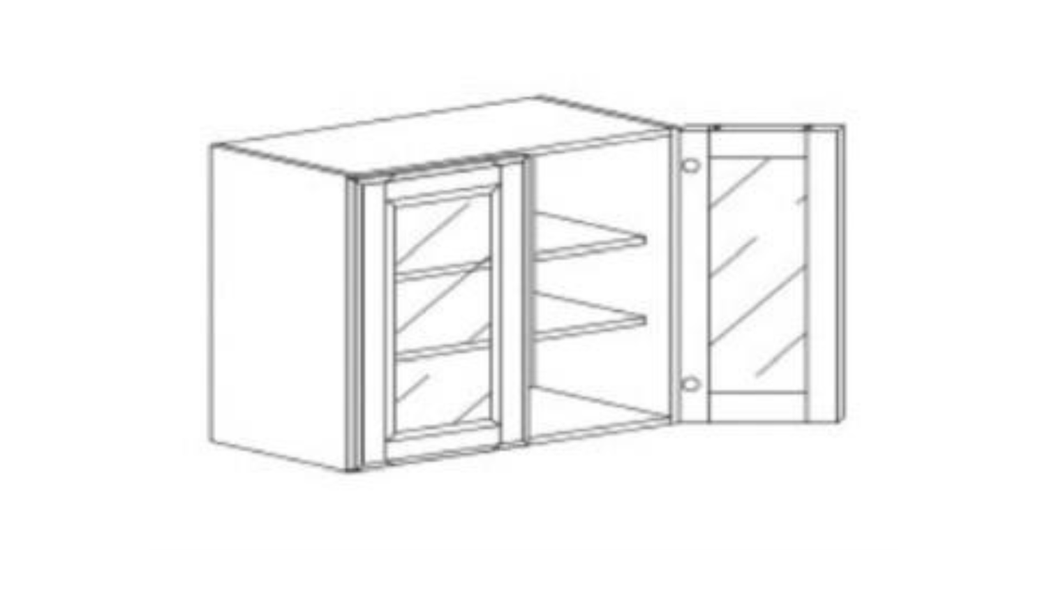 PAW-WMD2442 WHITE WALL MULLION DOOR CABINET 24"X42"
