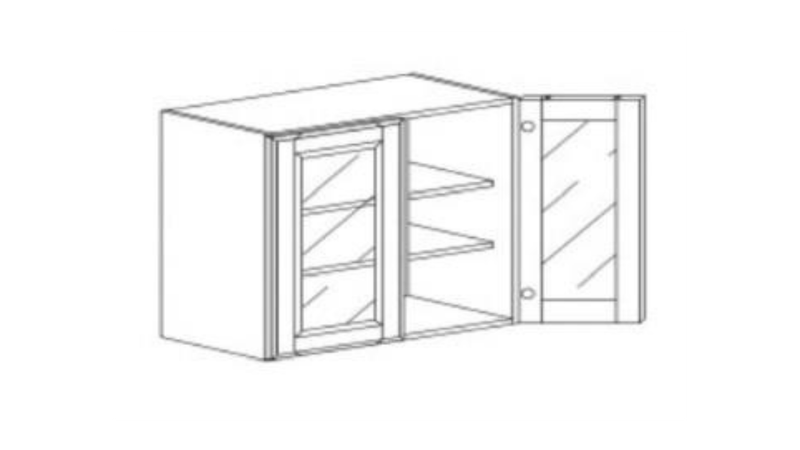 PAW-WMD3030 WHITE WALL MULLION DOOR CABINET 30"X30"