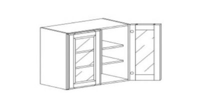 PAW-WMD2436 WHITE WALL MULLION DOOR CABINET 24"X36"