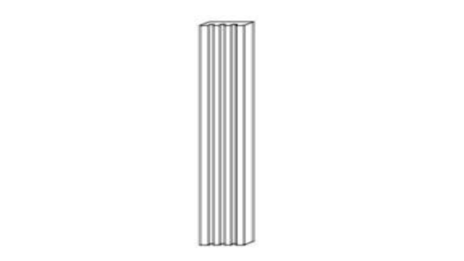 PAW-RWFC396 ANTIQUE WHITE WALL FLUTED FILLER 3X96