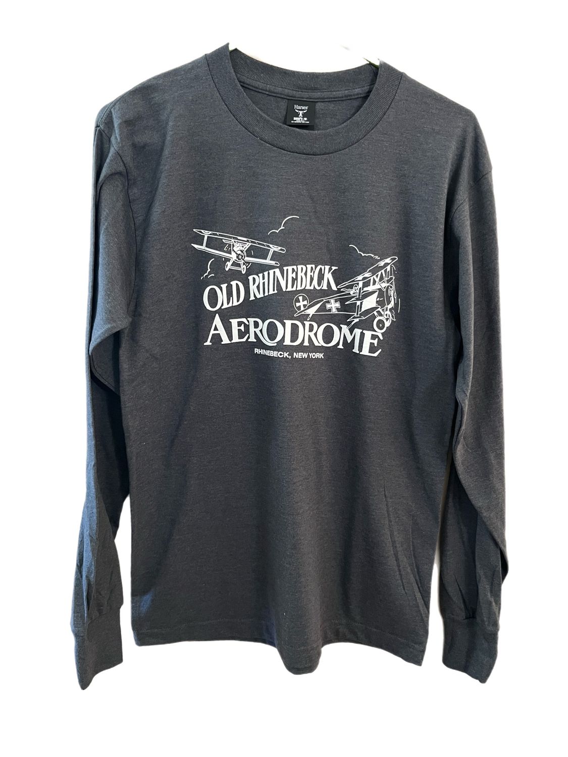 Dogfight Logo Long Sleeve Tee, Color: Charcoal Heather, Size: Small