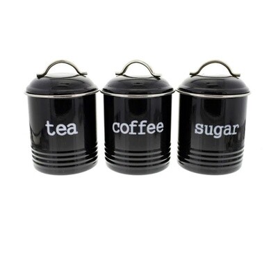 Colonial - Tea, Coffee and Sugar Canister Set Black