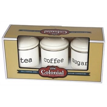 Colonial - Tea, Coffee and Sugar Canister White Set