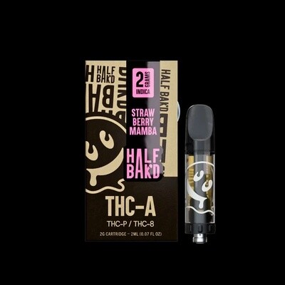 Half Baked 2-Gram Cart, THC-A - Strawberry Mamba, Indica