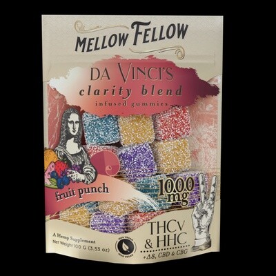 Mellow Fellow, 1000mg Edibles, Fruit Punch, "Clarity"