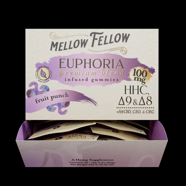 Mellow Fellow, 100mg Edibles, Fruit Punch, &quot;Euphoria&quot;