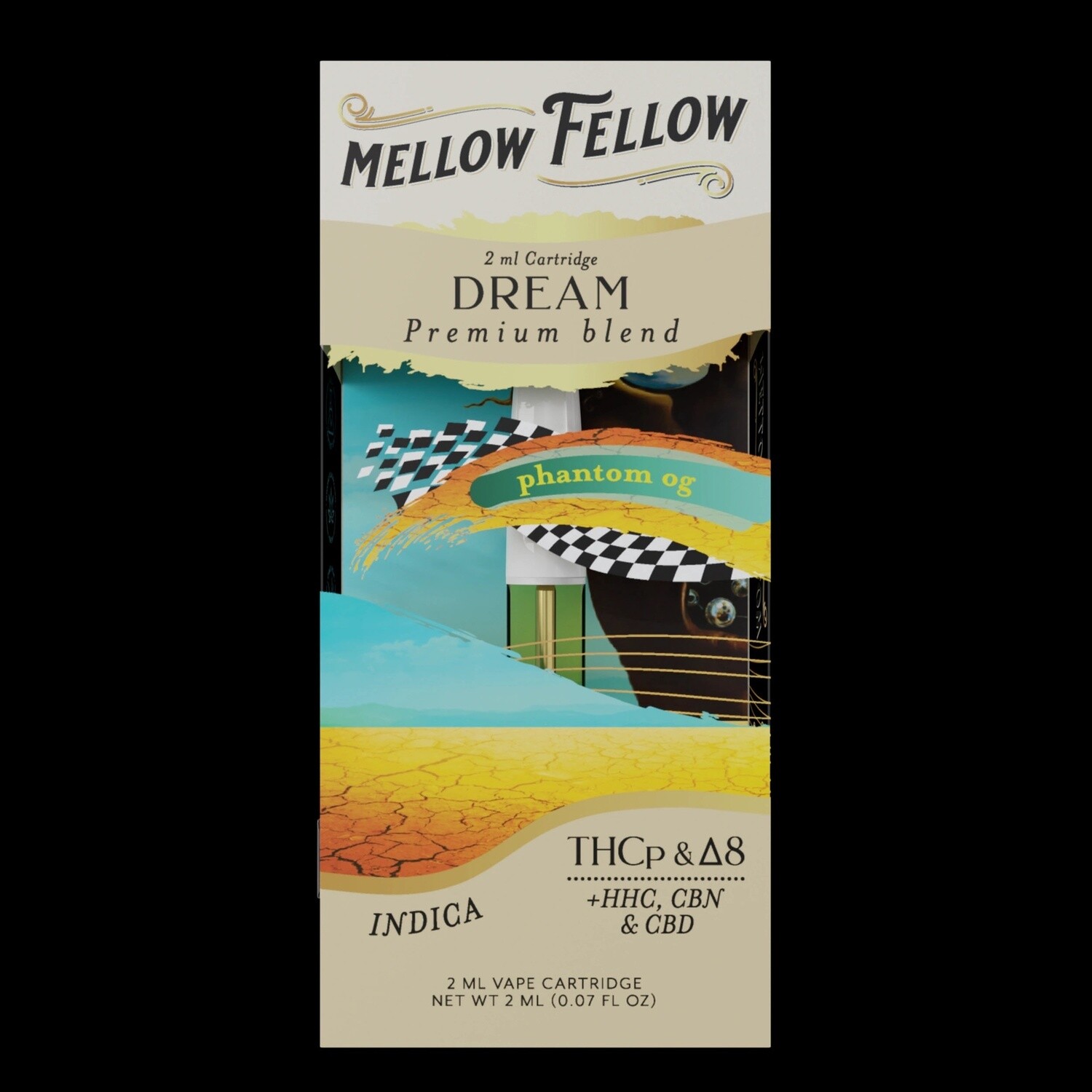 Mellow Fellow, 2mL Cart - Phantom OG, &quot;Dream&quot; Blend, Indica