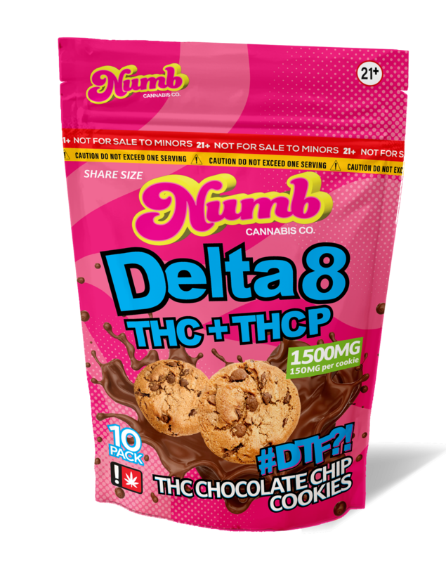 Numb, Chocolate Chip Cookies, D8/THC-P 1500mg
