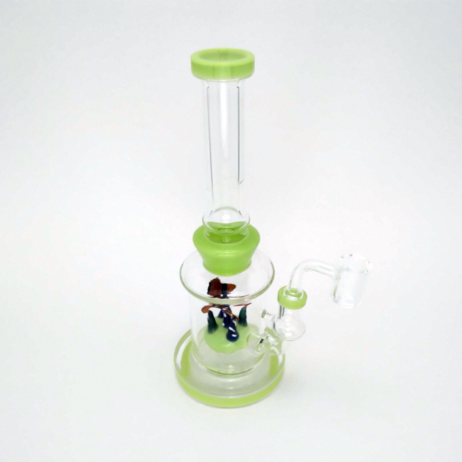 10&quot; Clear w/ Green - Dab Rig #10115