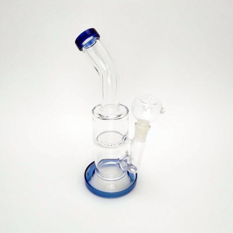 9&quot; Bent Neck w/ Blue - Waterpipe #10114