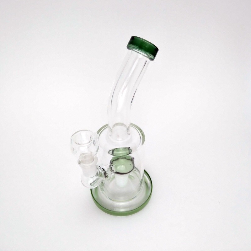 8.5&quot; Bent Neck w/ Green - Waterpipe #10117