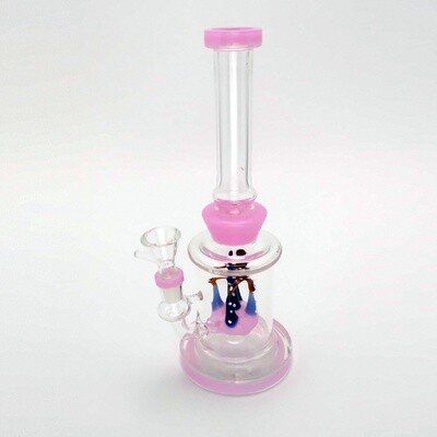 10" Clear w/ Pink - Waterpipe #10121