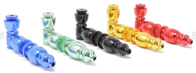 4&quot; Anodized Metal Double Chamber Pipe - Assorted