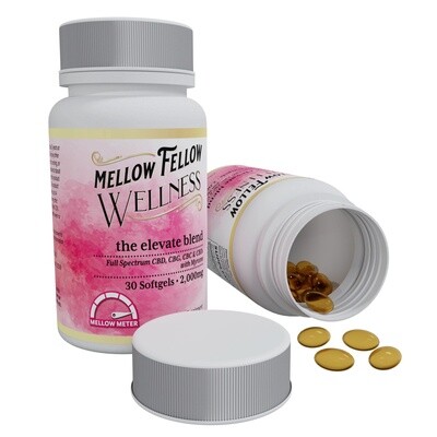 MF Wellness, Elevate Softgels, Full Spectrum CBD, CBG, CBC, CBDv with Myrcene