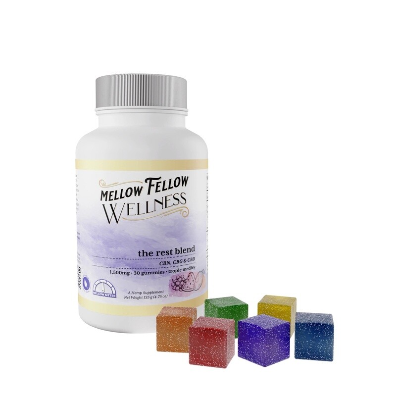 MF Wellness, Rest Gummies, Full Spectrum CBD, CBN, and CGB with Linalool