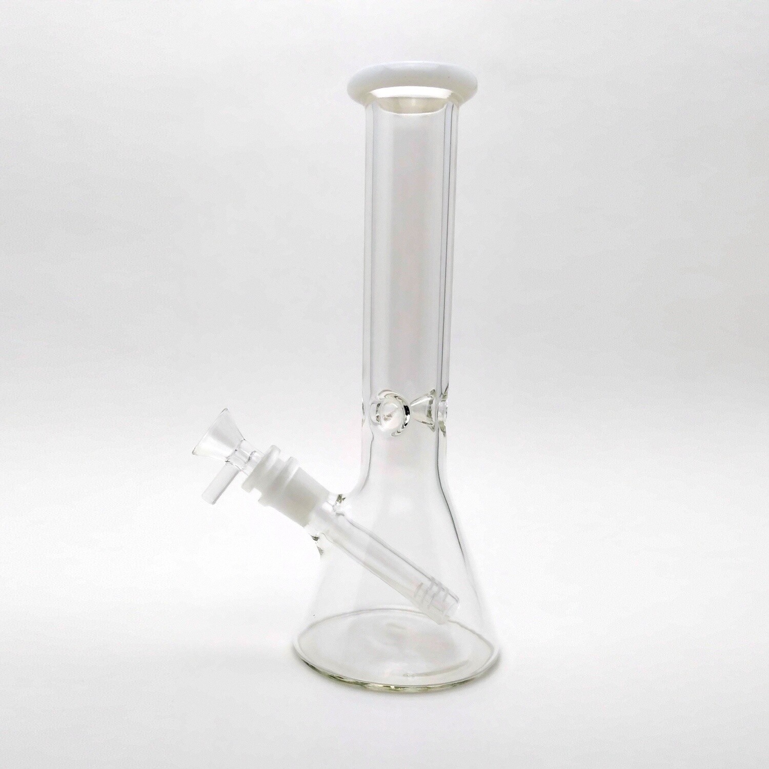 10&quot; 38mm Beaker, Ice Pinch, Diffused Down Stem, Waterpipe, White