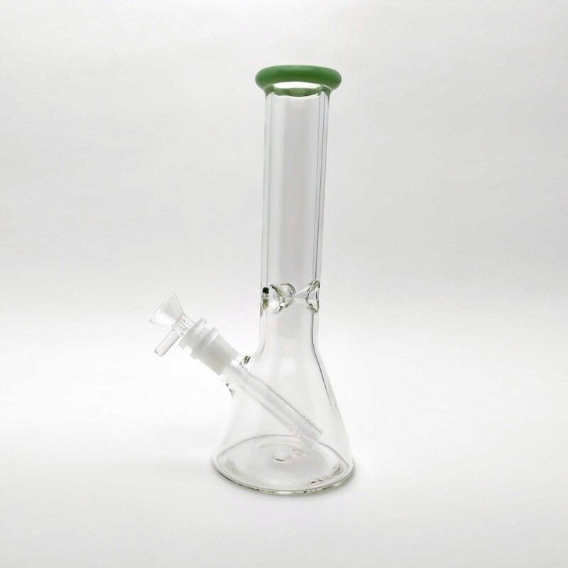 10&quot; 38mm Beaker, Ice Pinch, Diffused Down Stem, Waterpipe, green