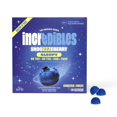 IncrEdibles, Snoozzzeberry Gummies with CBN, 600mg