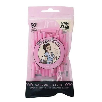 Blazy Susan, Activated Carbon Filter Tips 50ct, Pink