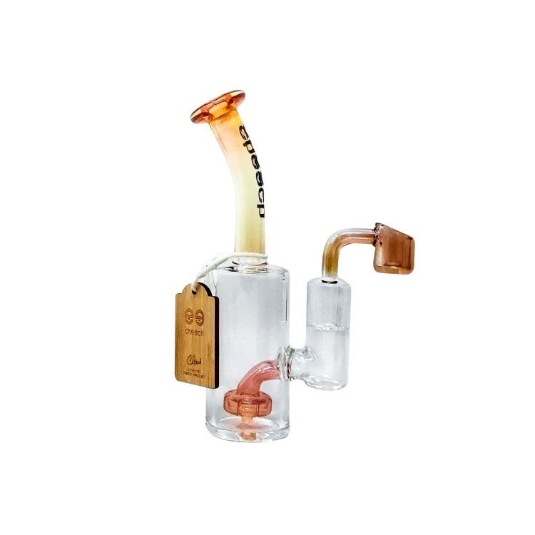 Cheech Glass, 7&quot; Fumed Rig w/ Perc &amp; Banger, Gold