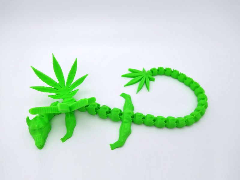 Articulating Cannabis Dragon, 20&quot; length