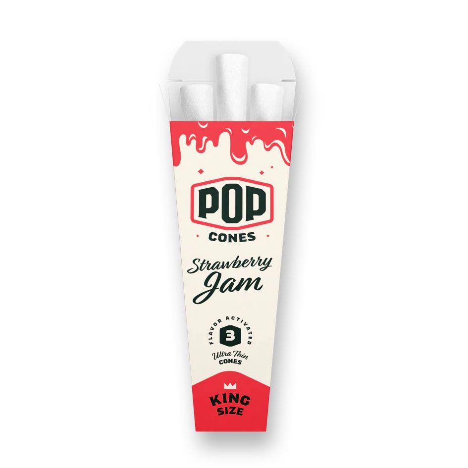 Pop Cones, Ultra Thin King 3pk, Strawberry Jam