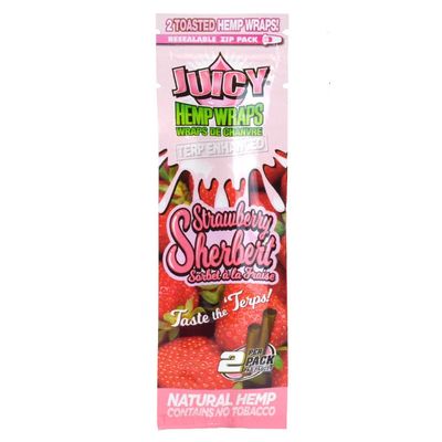 Juicy Terp, Enhanced Hemp Wraps 2pk, Strawberry Sherbert