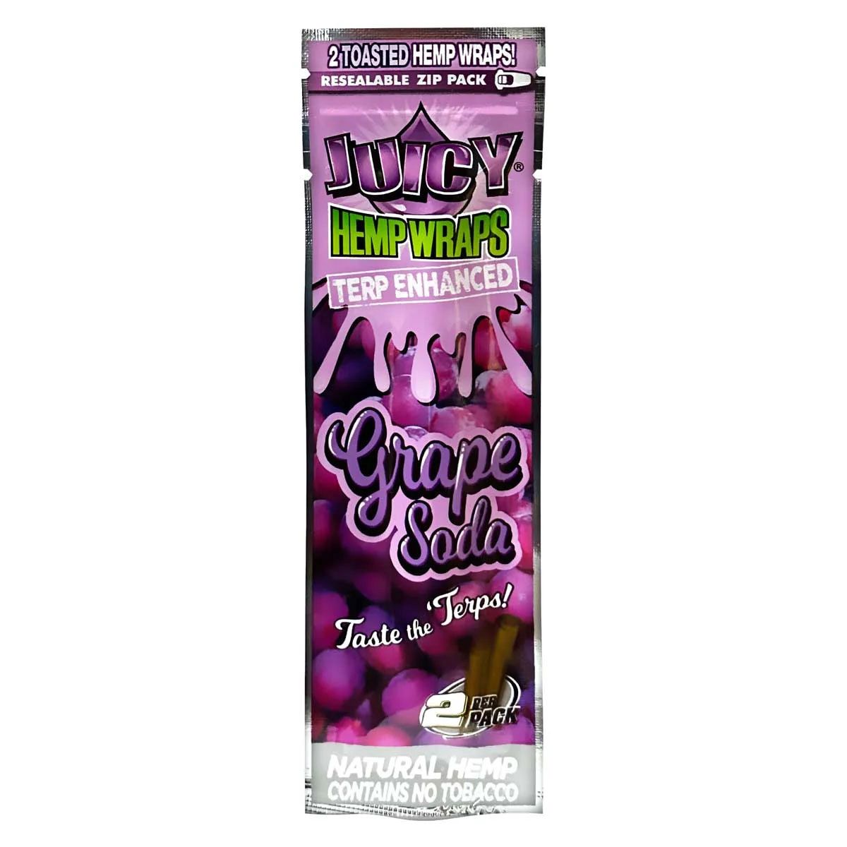 Juicy Terp, Enhanced Hemp Wraps 2pk, Grape Soda