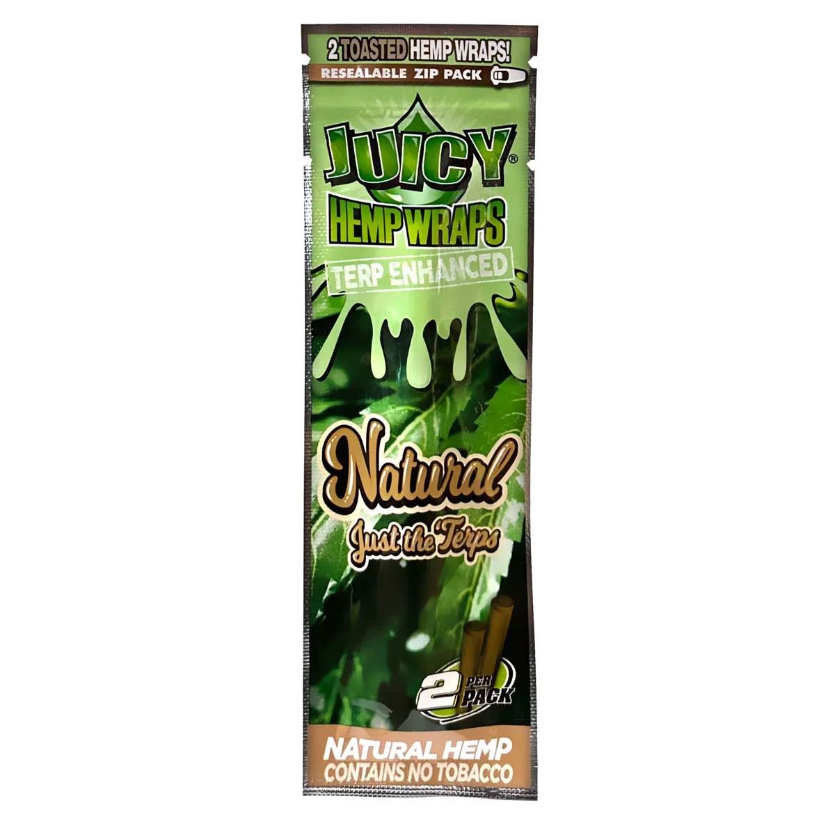 Juicy Terp, Enhanced Hemp Wraps 2pk, Natural