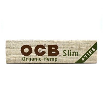 OCB, Organic Hemp Slim Papers + Tips 32pk