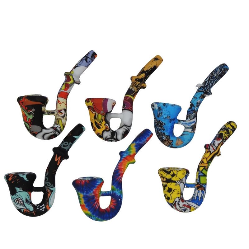 5.5&quot; Printed Silicone Sherlock Pipe