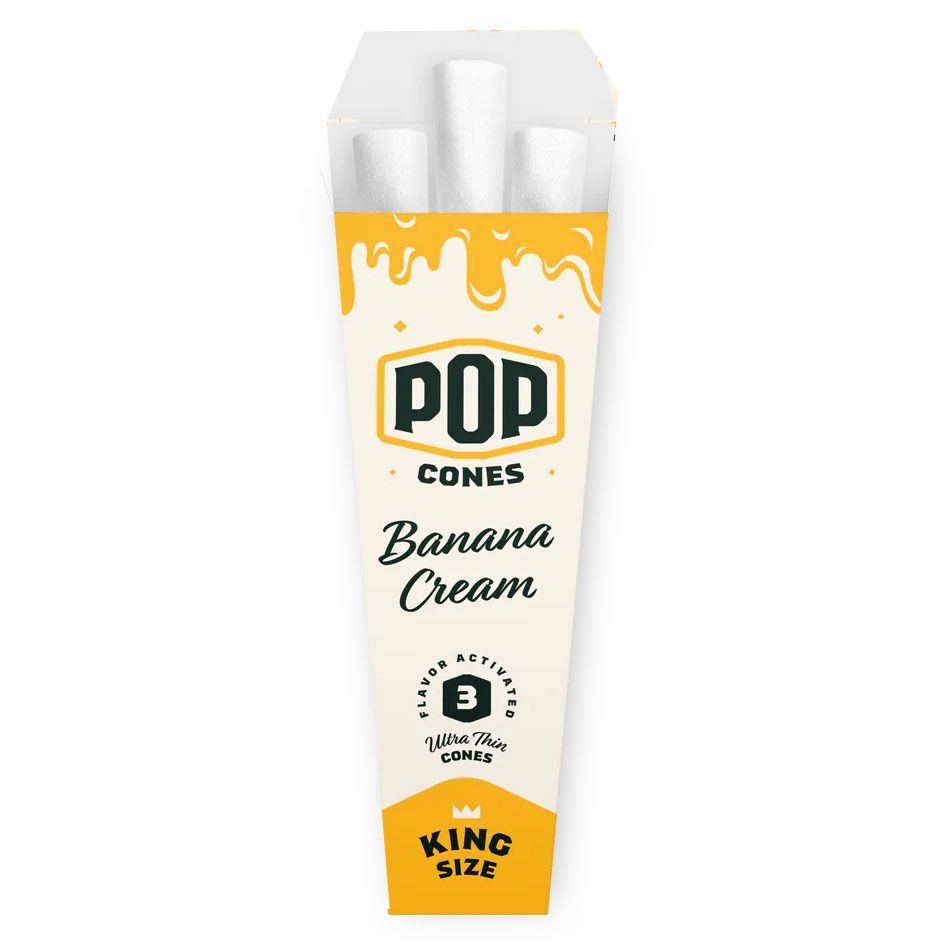 Pop Cones, Ultra Thin King 3pk, Banana Cream