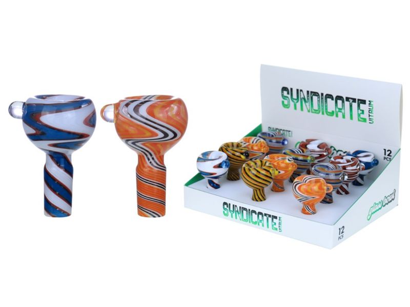 Full Color Swirled Bowl, 14mm Male