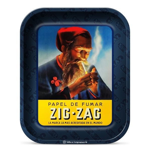 Zig Zag, Rolling Tray, Large, Vintage Blue